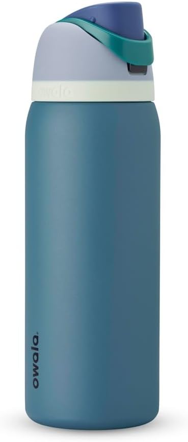 Botella termica Owala FreeSip de acero inoxidable color azul Denim con tapa FreeSip